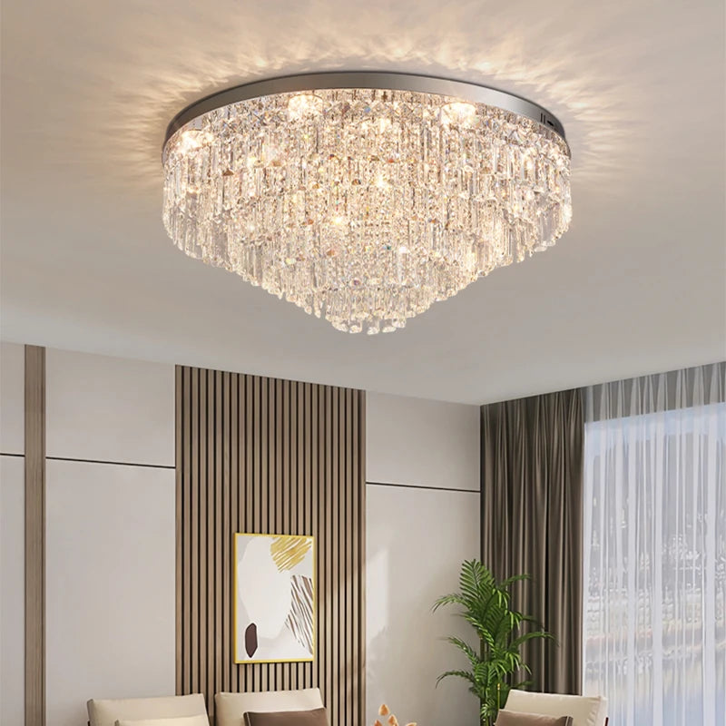 plafonnier en cristal luxe style français atmosphère simple 2024