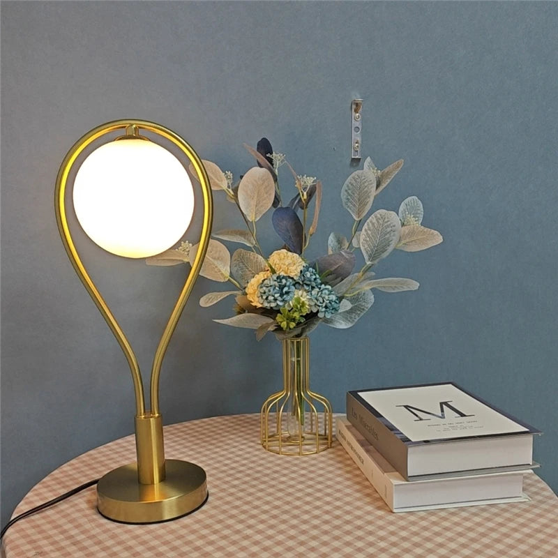 lampes de sol led artistiques en forme de raquette avec boule de verre