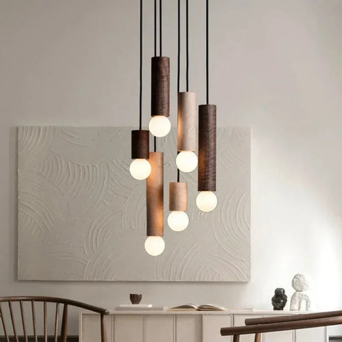 lampe suspendue en bois led décoration simple nordique