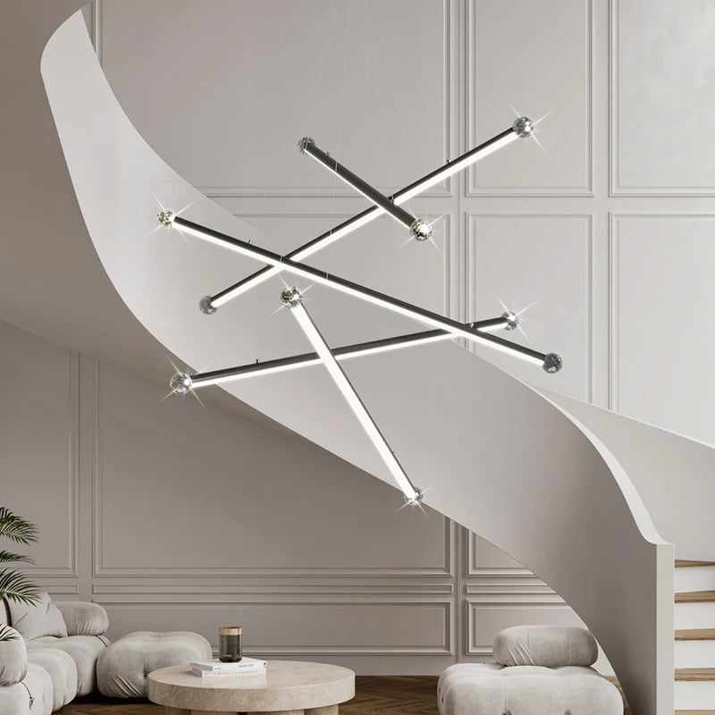lustre moderne led en aluminium pour éclairage intérieur