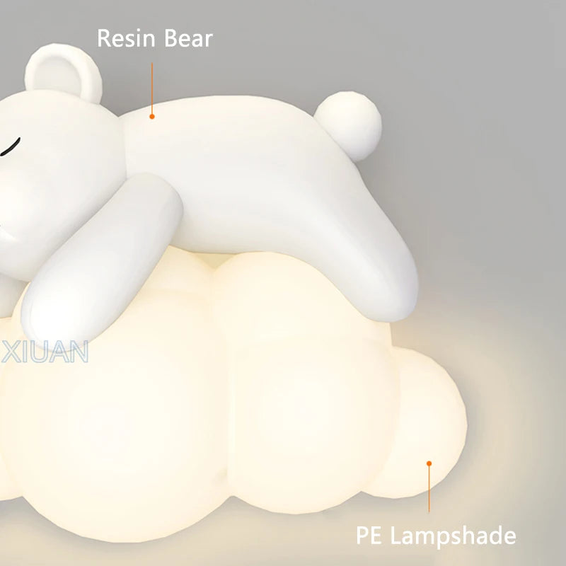 applique murale ours polaire et lapin pour chambre d'enfants