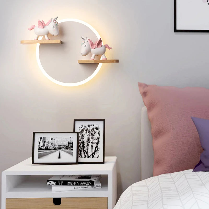 Applique murale Led nordique en forme de dessin animé
