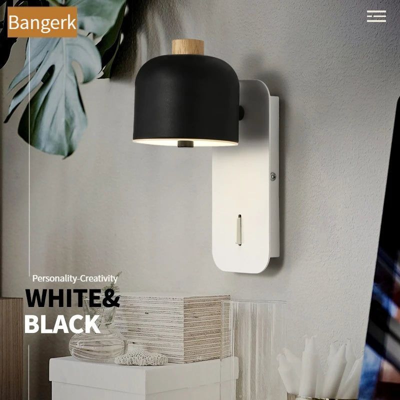 applique murale nordique rotative avec interrupteur pour décoration moderne