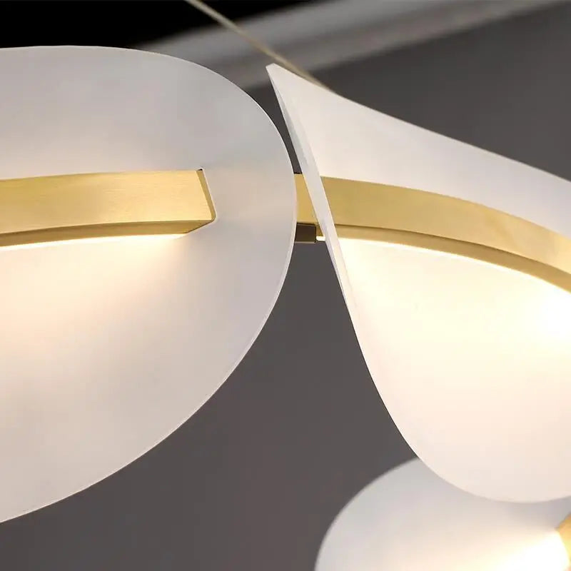 lustre nordique led en acrylique avec design de pétale