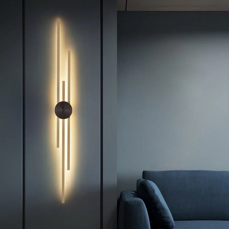 applique murale minimaliste en laiton led atmosphère