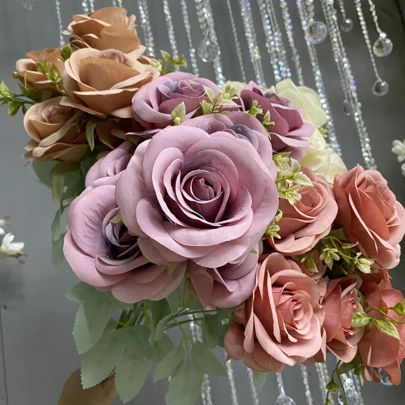 bouquet de roses artificielles en soie décoration florale élégante