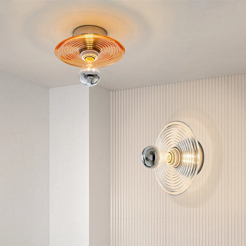 Applique murale led en verre ondulations d'eau décoration intérieure nordique