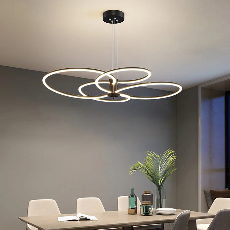 lustre de luxe moderne avec anneau minimaliste nordique