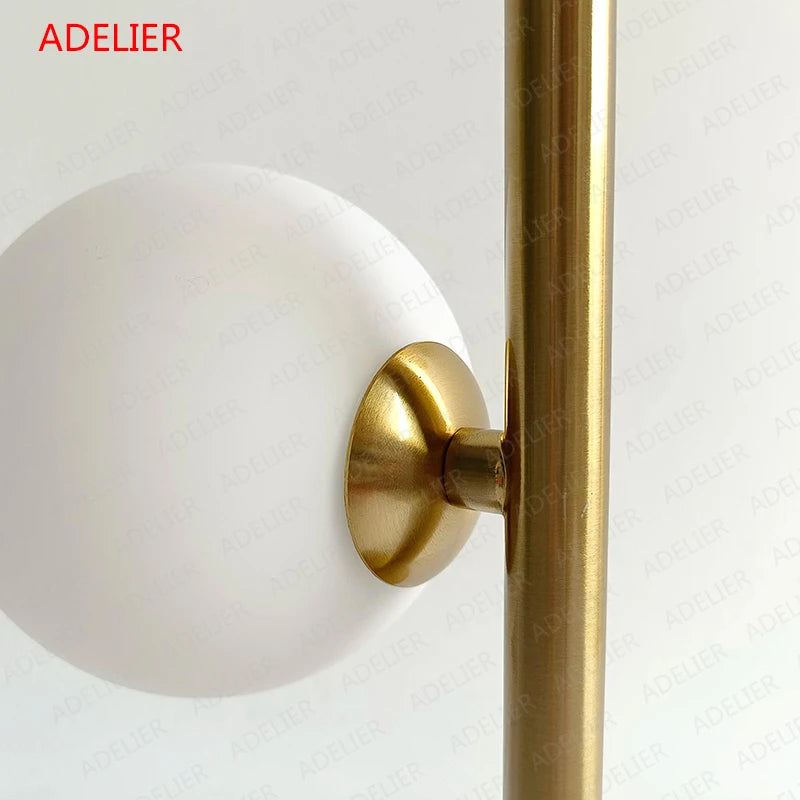 lampe de table style nordique boule de verre simple décorative en fer ou or