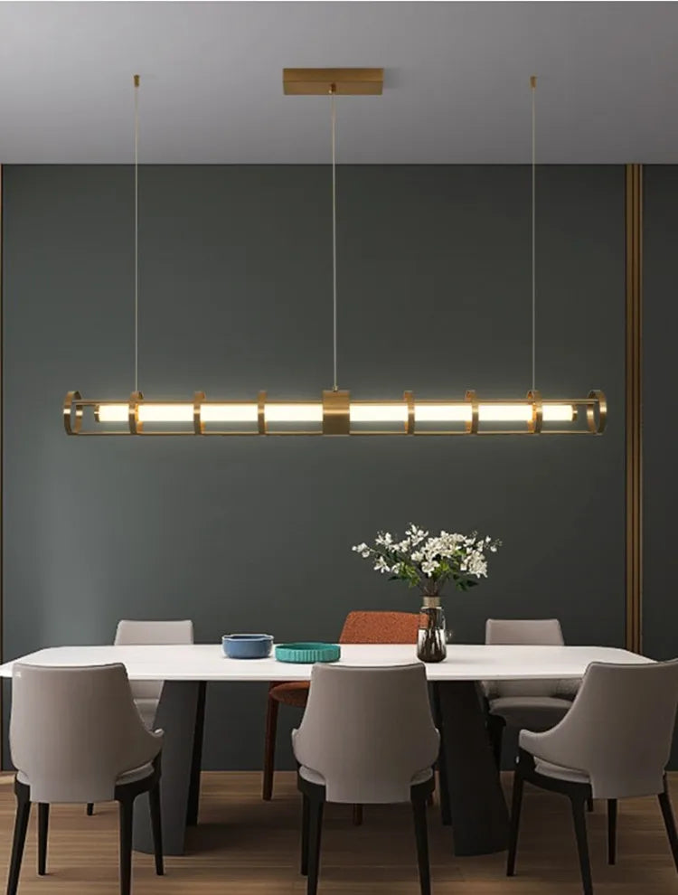 lustre moderne en acier inoxydable avec led et acrylique creux