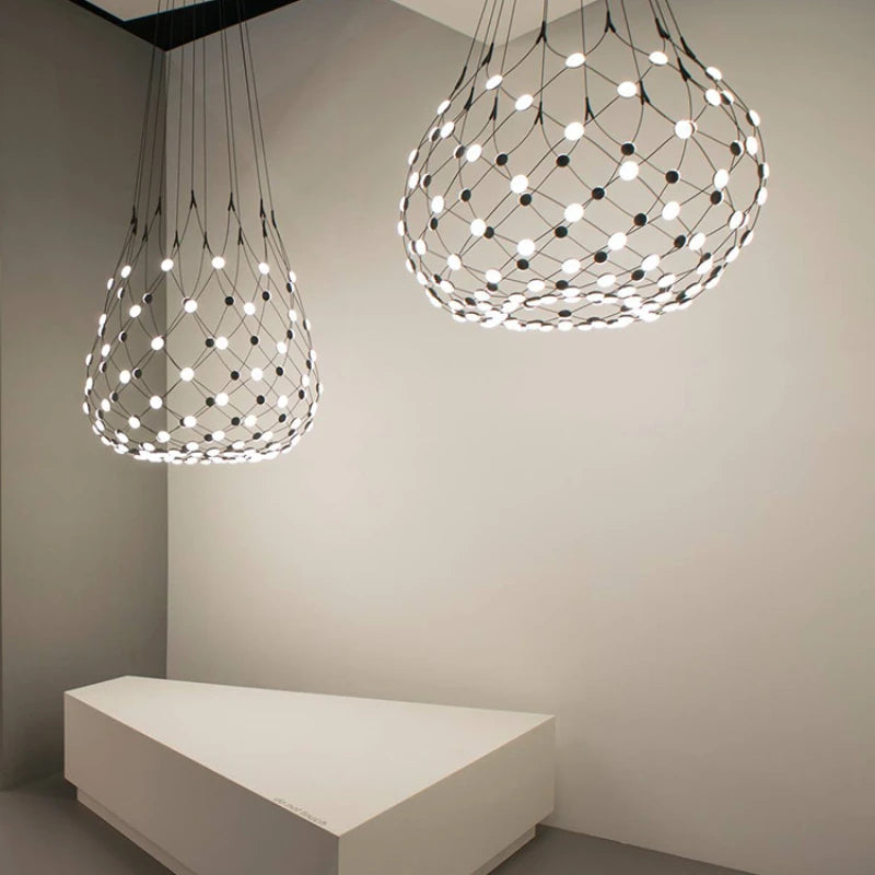 Lustre Designer italien Led nordique noir blanc salle à manger filet de pêche