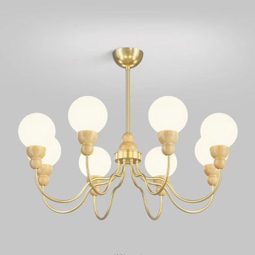 suspension en verre rétro en bois pour intérieur élégant
