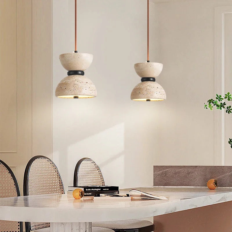 lustre design en pierre naturelle pour décoration intérieure