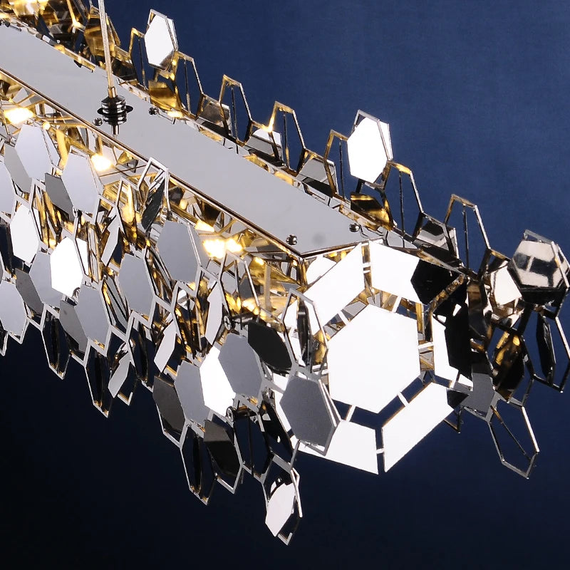 lustre de luxe post-moderne en acier inoxydable pour restaurant