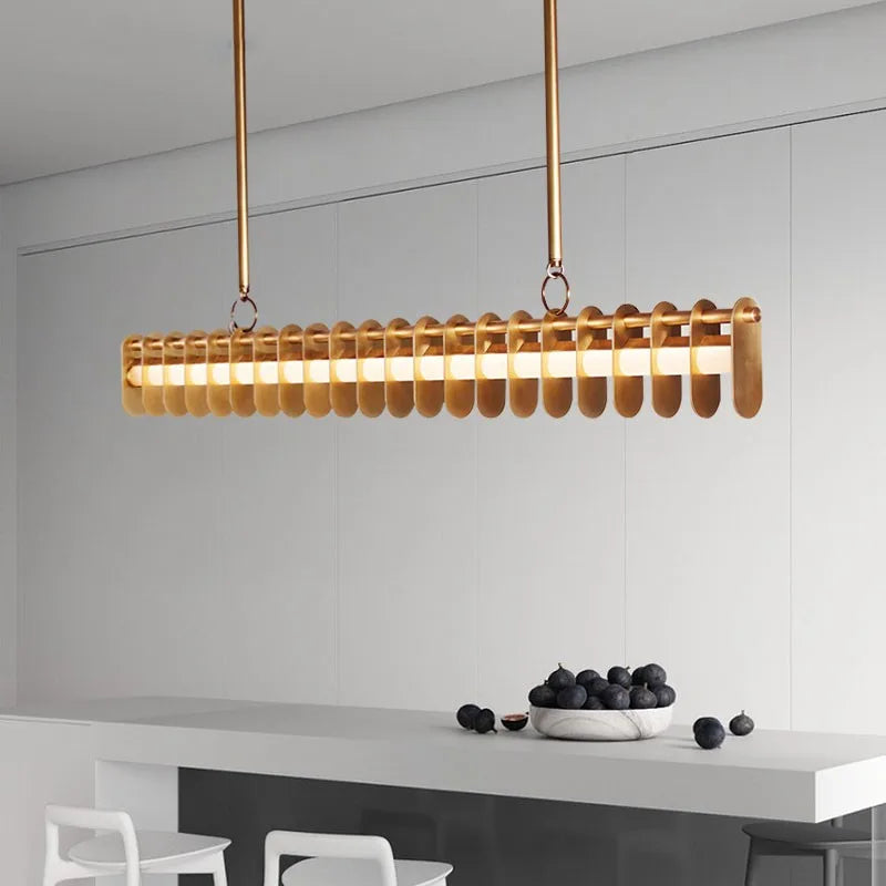 lustre led long minimaliste post-moderne pour restaurant bar bureau