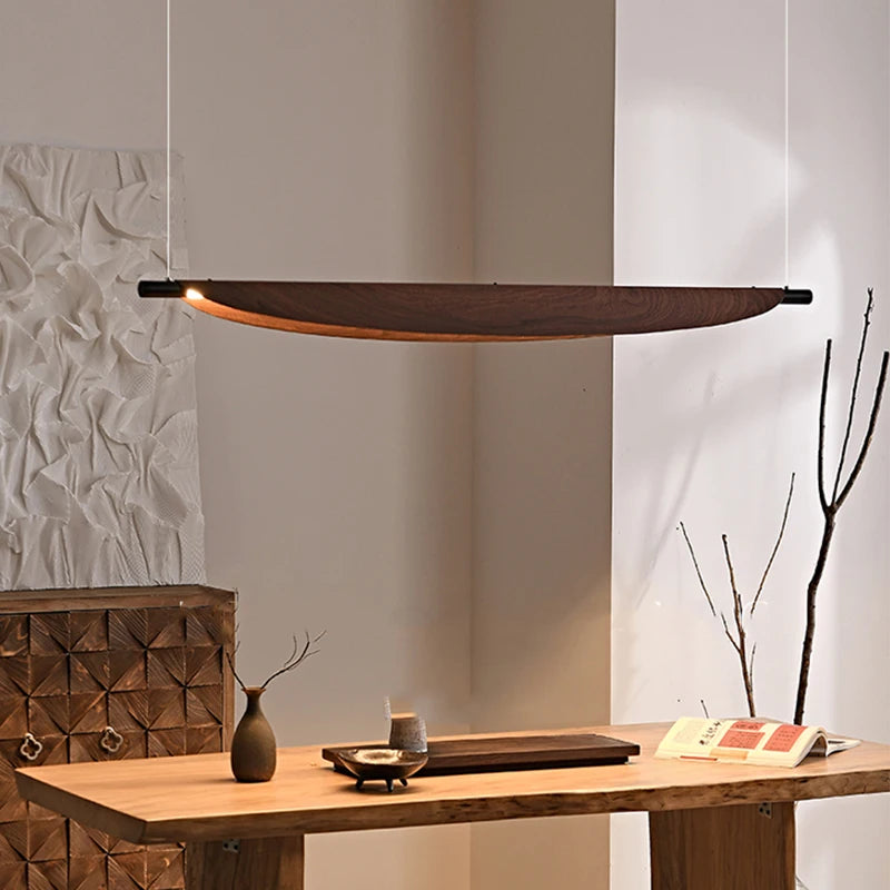 lustre japonais rétro design feuilles pour salle à manger
