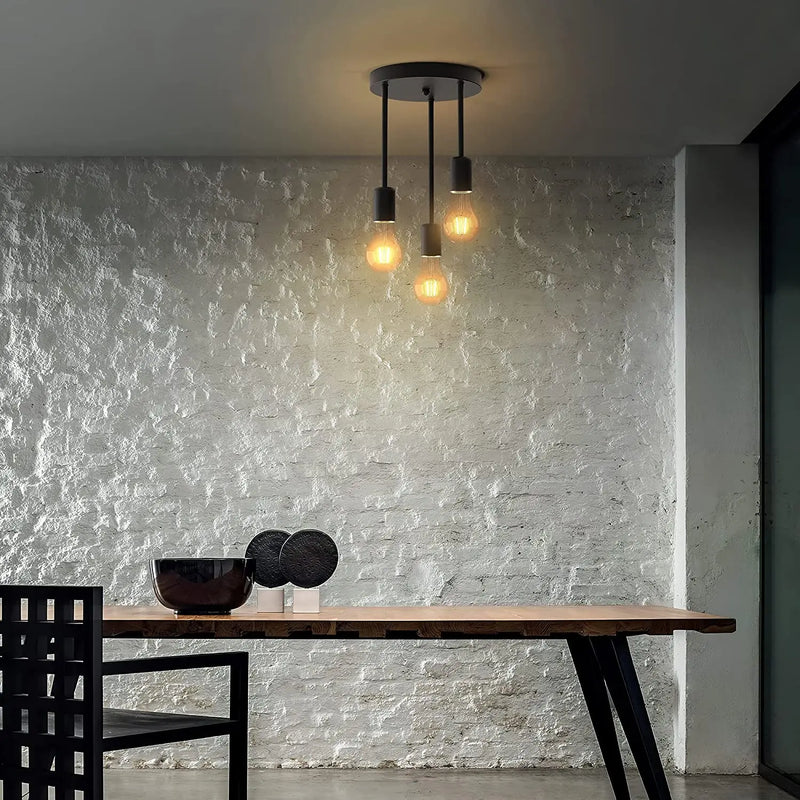 plafonnier industriel lustre décoration avec lumière led