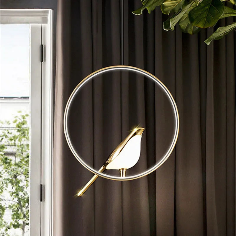 Nordique créatif pie suspension lumières lumière de luxe postmoderne personnalité suspension lampe étude chambre chevet Led lustre