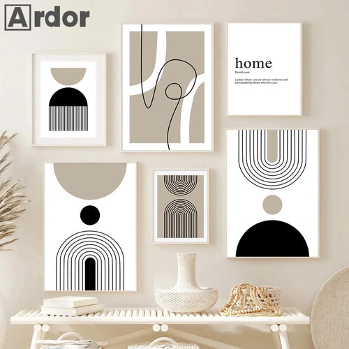 art mural abstrait arc-en-ciel minimaliste toile pour décoration intérieure