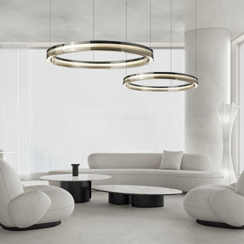 lustre moderne led circulaire design lampes suspendues décoratives