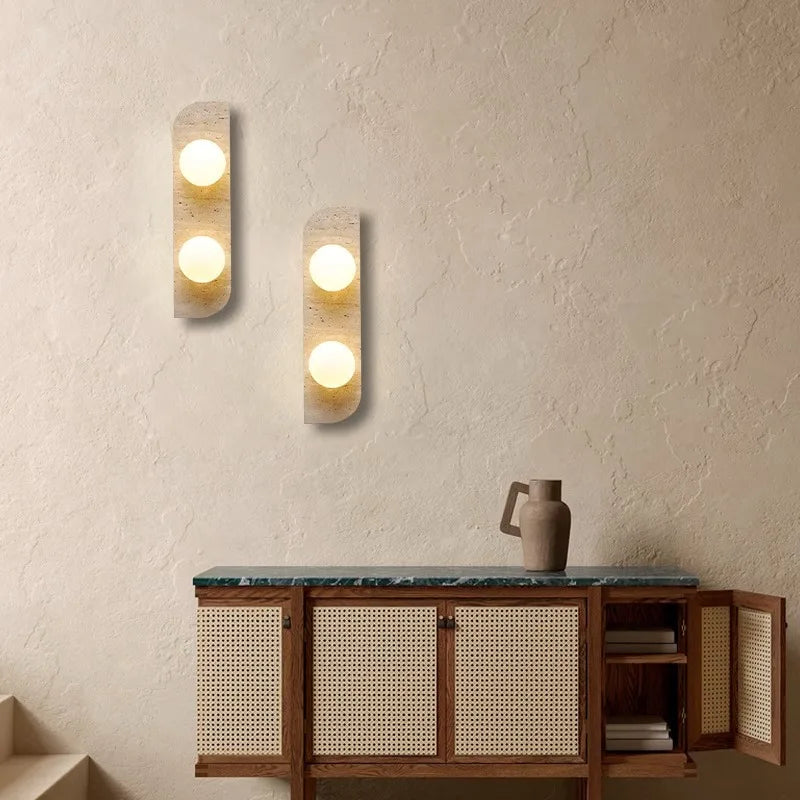 applique murale en pierre naturelle avec verre pour intérieur