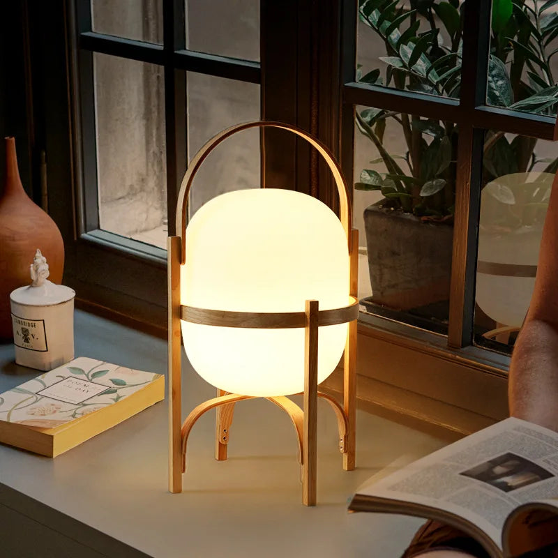 lampe sur pied bois moderne art éclairage table salon étude chambre portable
