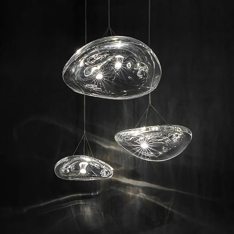 Suspension led en verre design nordic manta