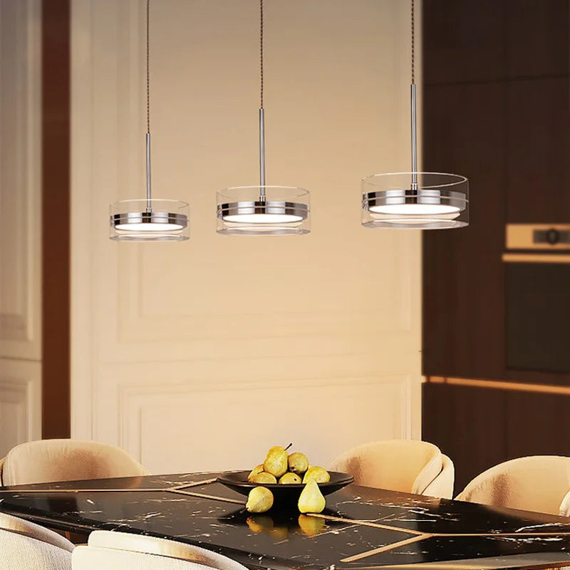suspension led style avec cordon réglable acrylique rond