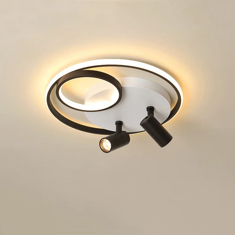 plafonnier moderne à leds avec projecteur monté en surface