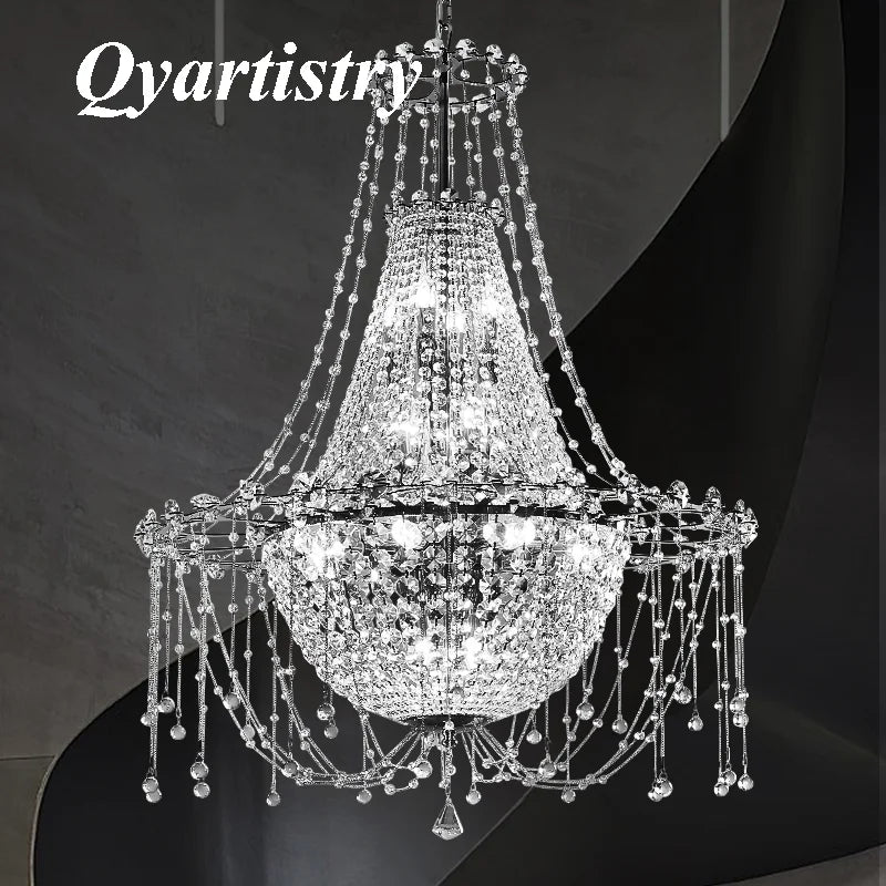 lustre k9 luxe en acier inoxydable led suspension moderne