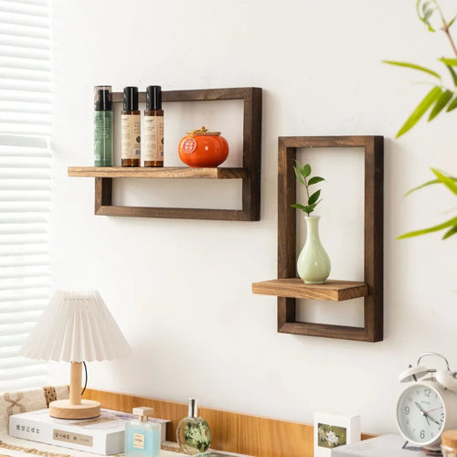 étagères murales flottantes en bois pour rangement décoratif