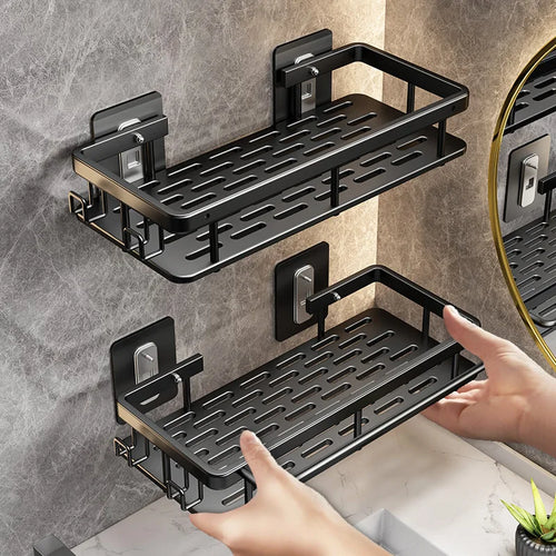 étagère d'angle murale sans perçage pour douche et serviettes