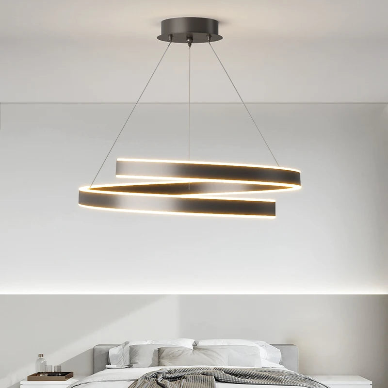 Lustre Simple Noir/Blanc adapté au Salon Salle à Manger Cuisine Rond éclairage décoration intérieure