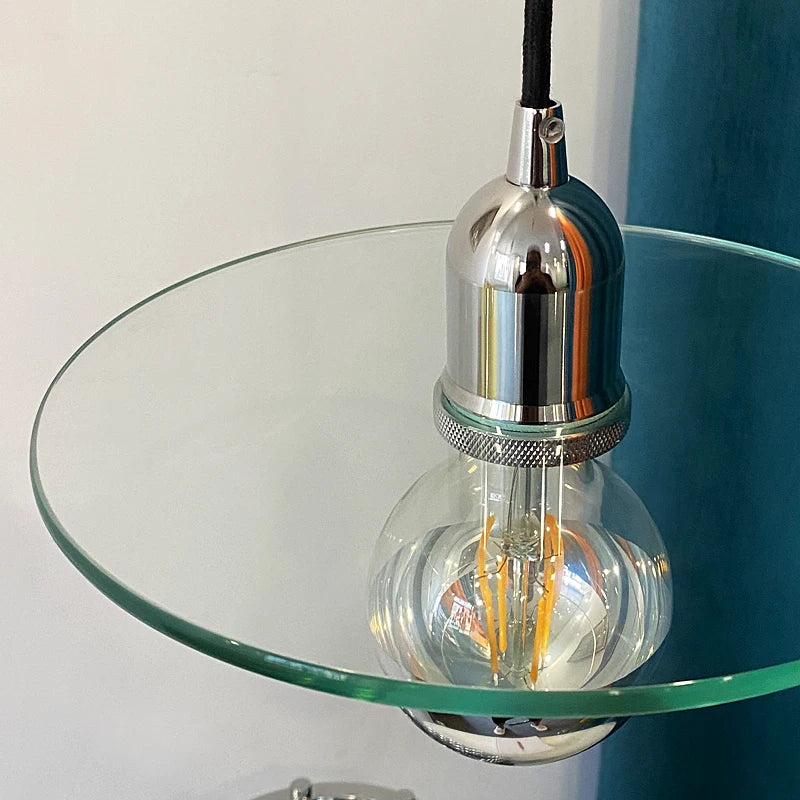 lustre en verre ovni rétro minimaliste pour café et restaurant