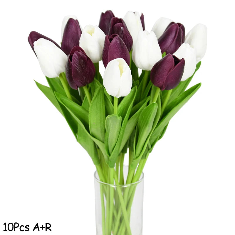 lot de 10 tulipes artificielles pour décoration de mariage et jardin