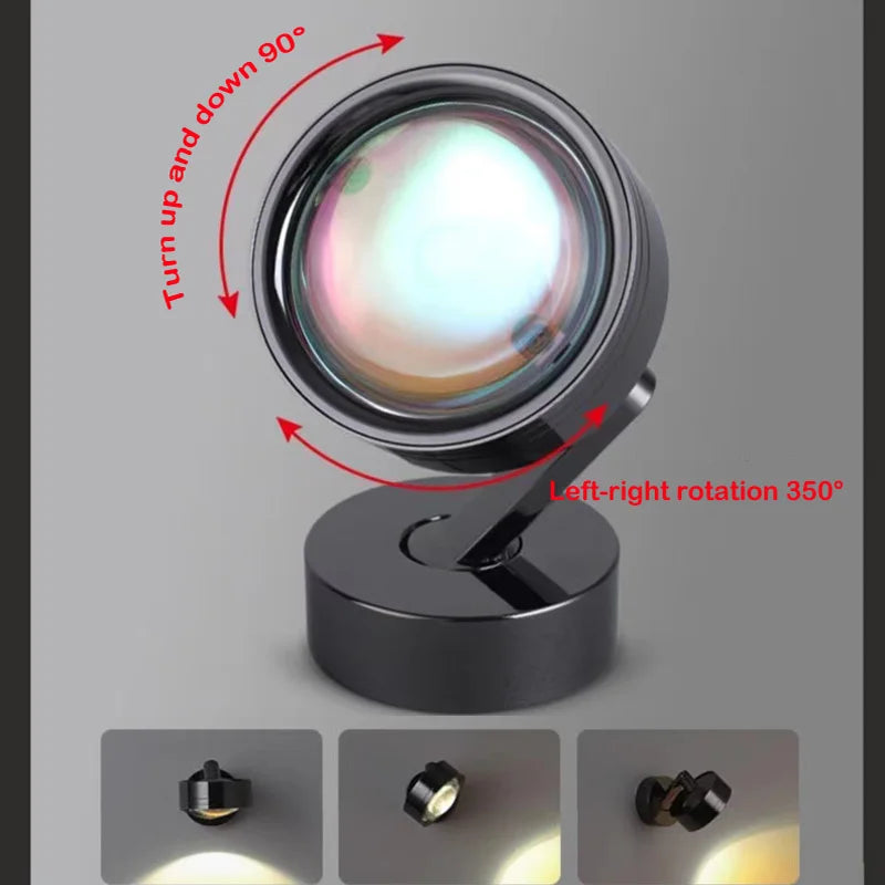 applique murale créative pivotante effet coucher de soleil