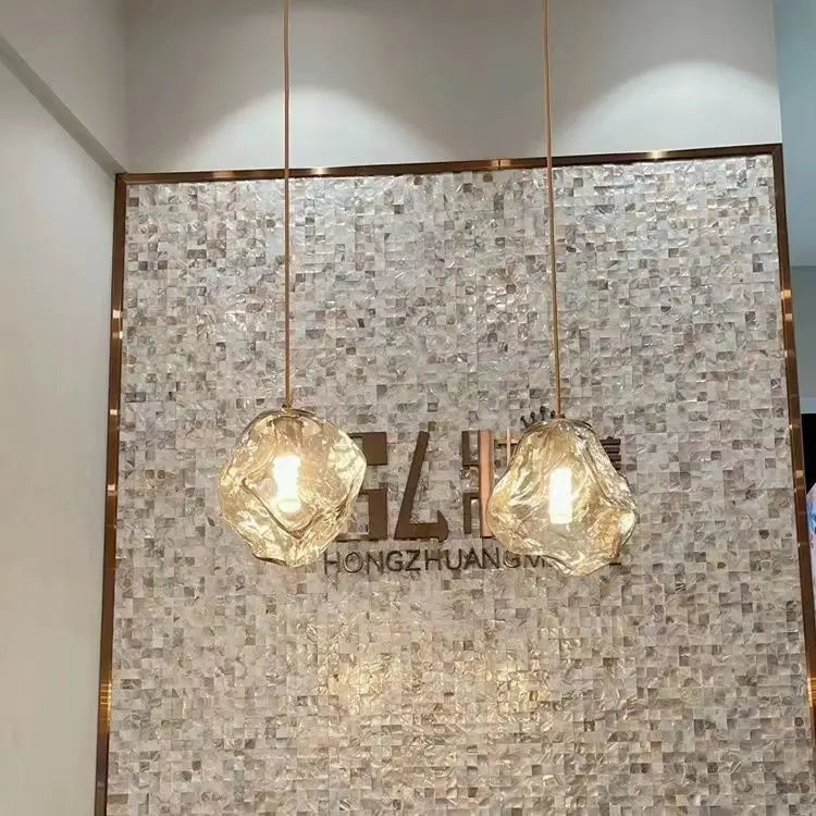 lustre en verre fumé éclairage moderne pour cuisine et bar