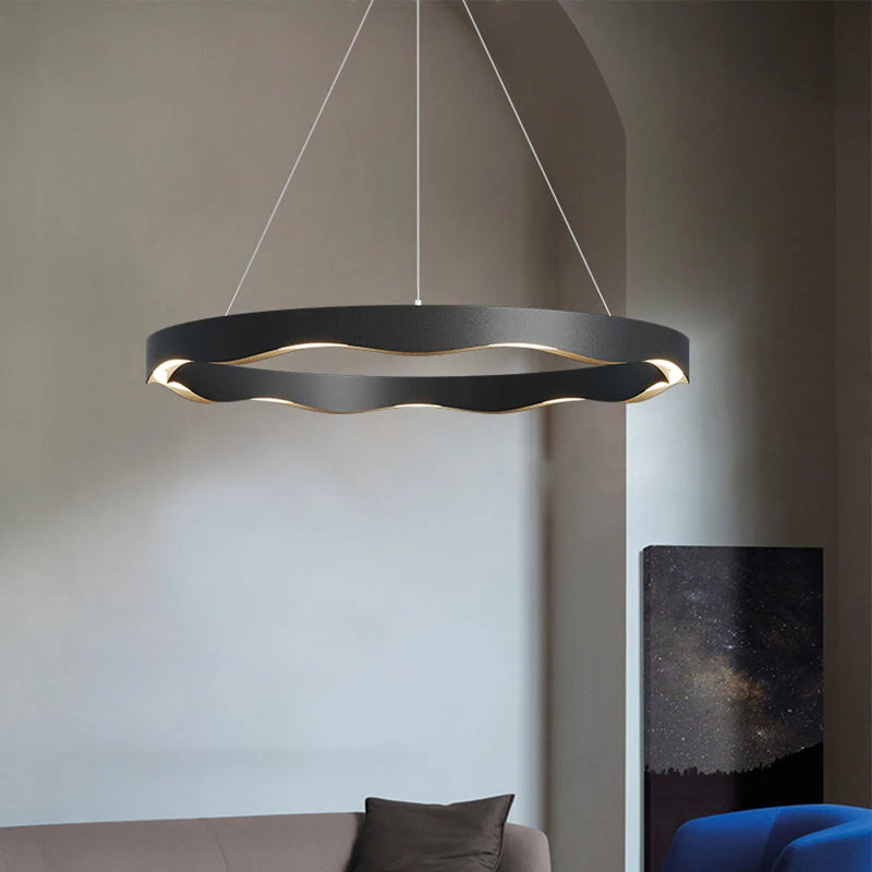 lustre nordique créatif led minimaliste moderne rond
