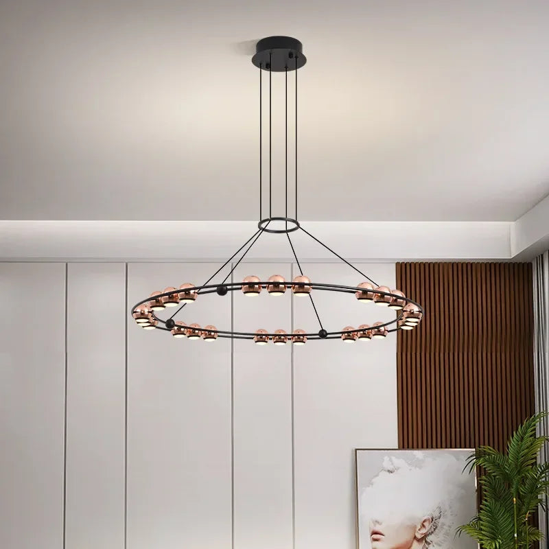 lustre led moderne en forme de haricot pour salon luxueux