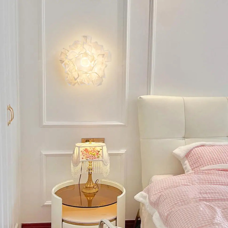 applique murale led en acrylique romantique fleur blanche moderne