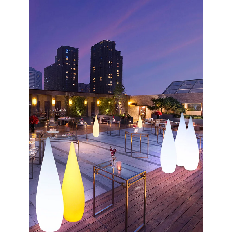 lampadaire de jardin solaire étanche en forme de goutte d'eau