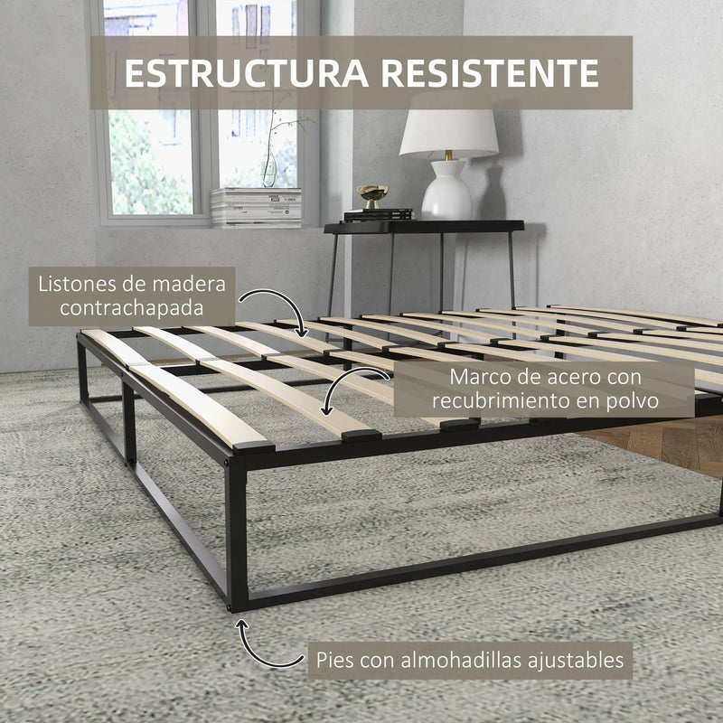 cadre de lit en acier pour matelas 180x200 robuste et moderne