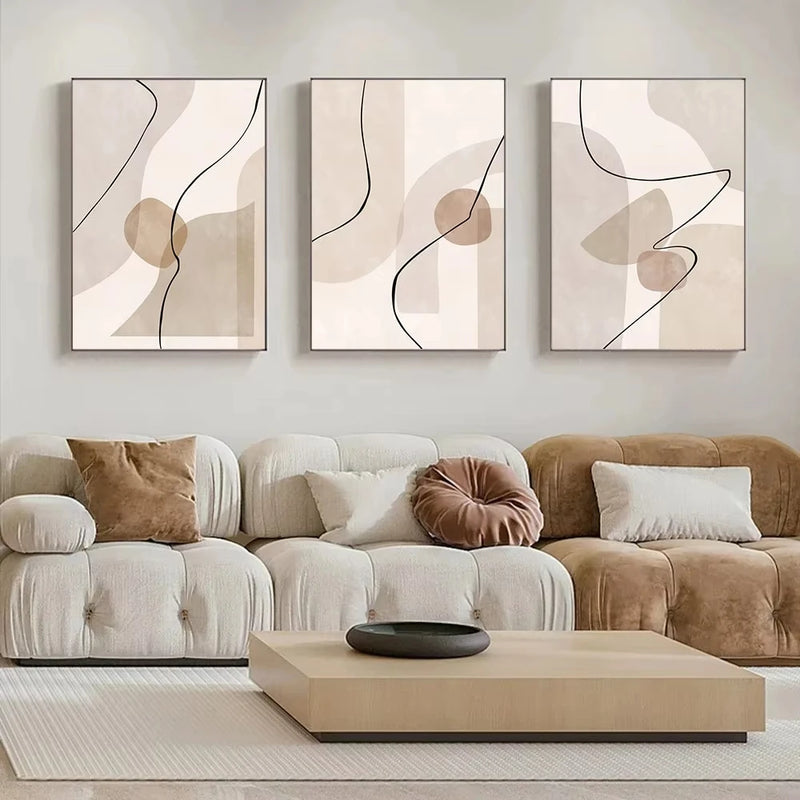 Tableau art mural abstrait géométrique moderne pour décoration intérieure