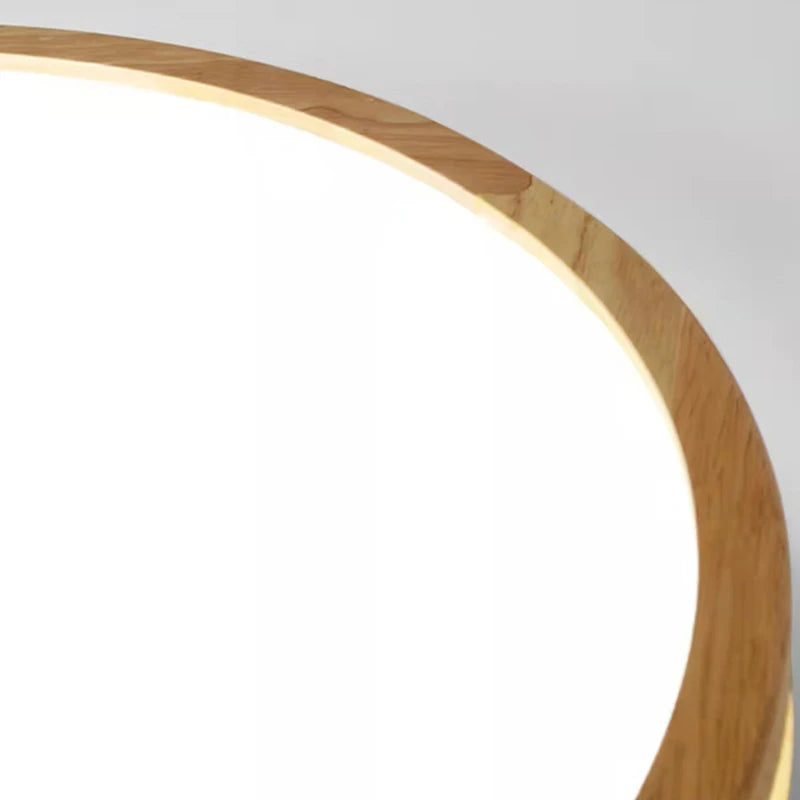 Plafonniers ronds en bois LED pour chambre salon salle à manger lampe suspendue Dimmable Style