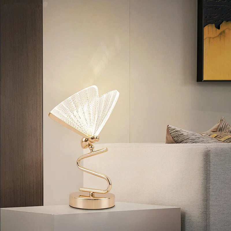 Lampe à poser LED Abat-jour papillon