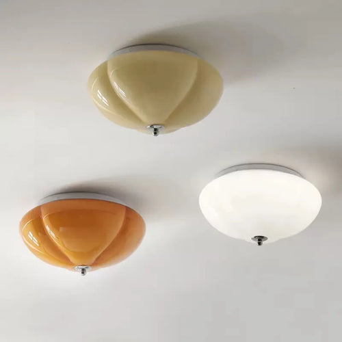 plafonnier led rétro minimaliste en verre de citrouille luminaire décoratif d'intérieur