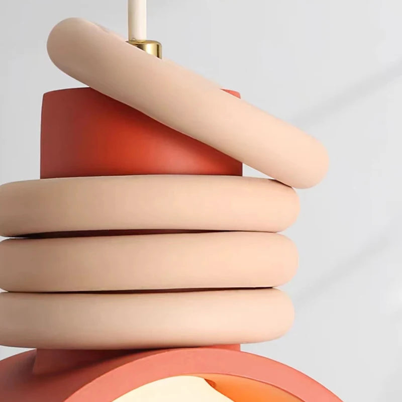 lustre led en résine style avec cordon réglable