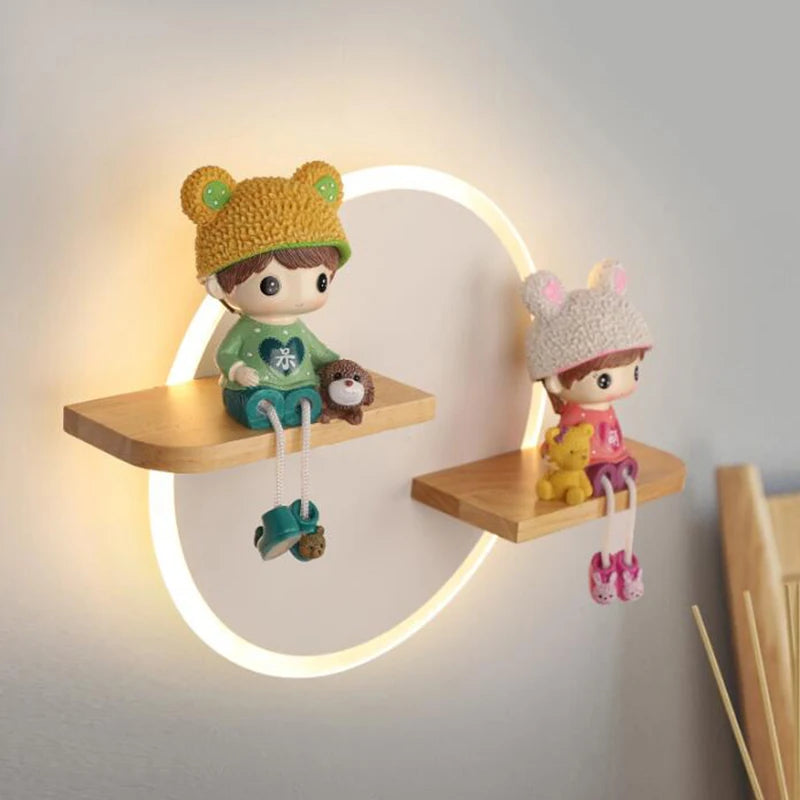Applique murale Led nordique en forme de dessin animé