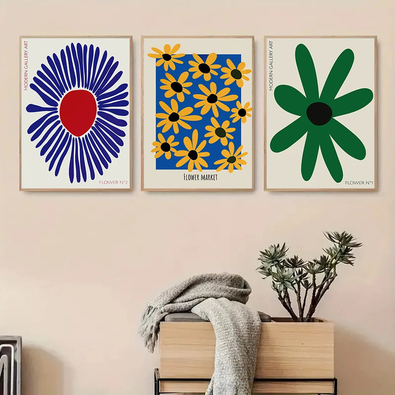 affiches dart mural abstrait floral pour décoration intérieure