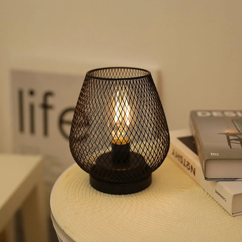 lampe cage métal led bougie sans fil mariage déco maison